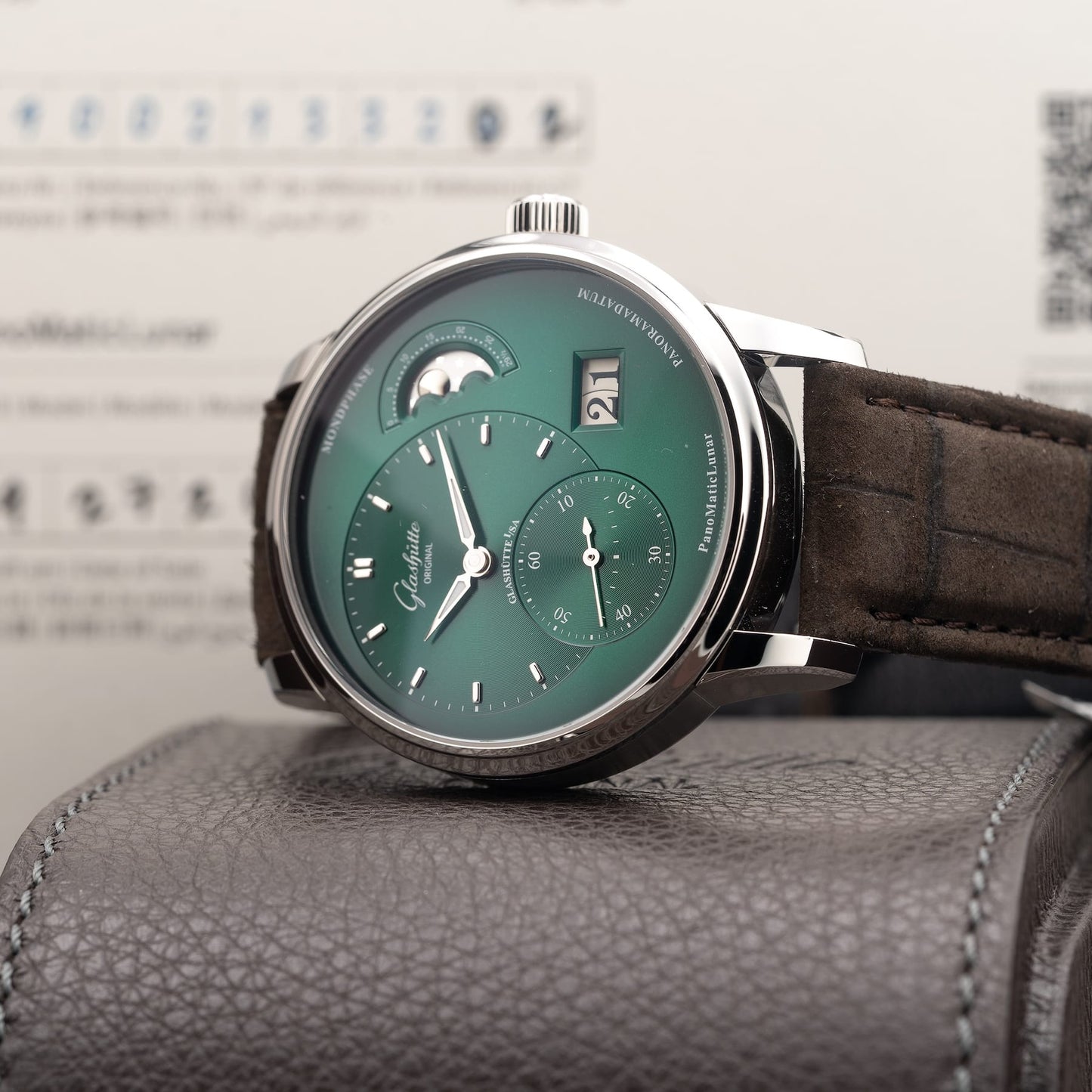 Glashütte Original PanoMaticLunar Green Dial 1-90-02-13-32-02