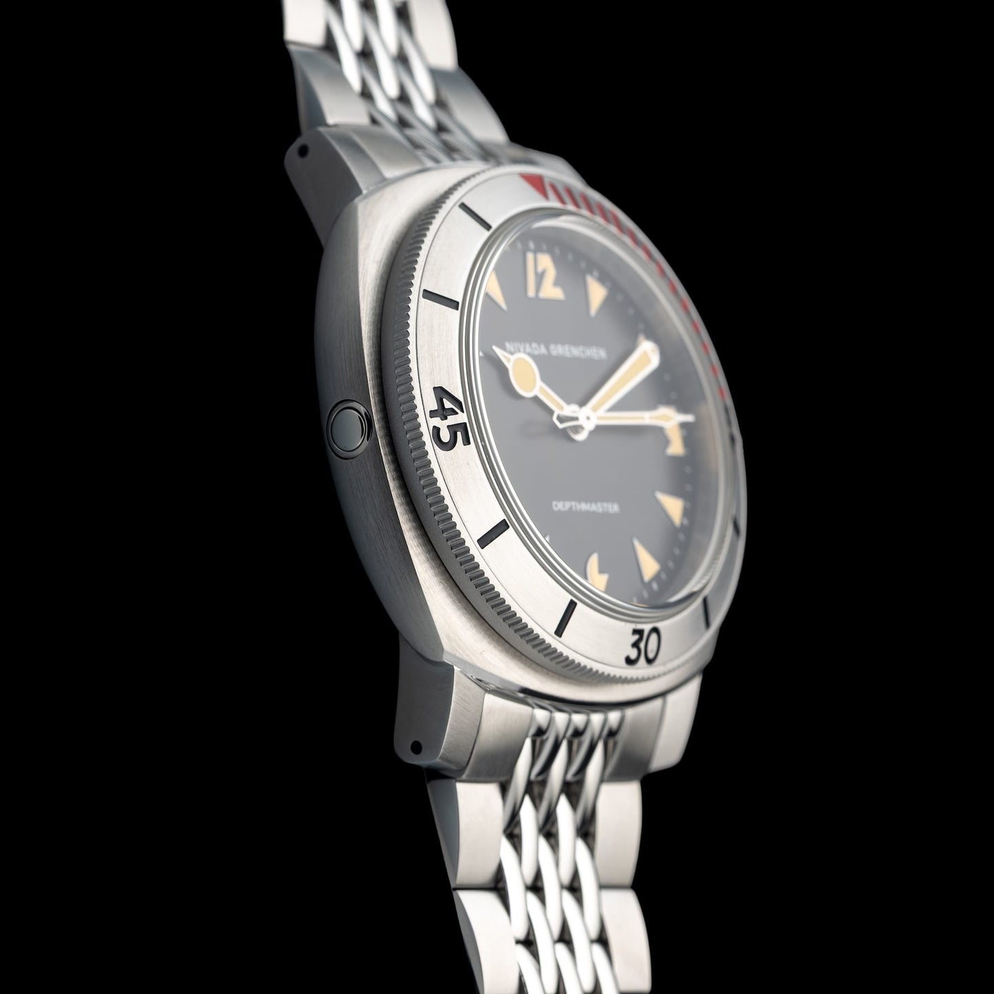 Nivada Grenchen 14200A04 Pacman Depthmaster 42mm on Bead of Rice Bracelet