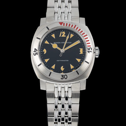 Nivada Grenchen 14200A04 Pacman Depthmaster 42mm on Bead of Rice Bracelet