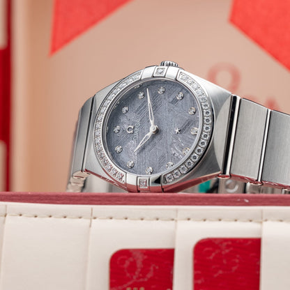 Omega 131.15.28.60.99.001 Constellation Meteorite Dial Steel and Diamonds 28mm