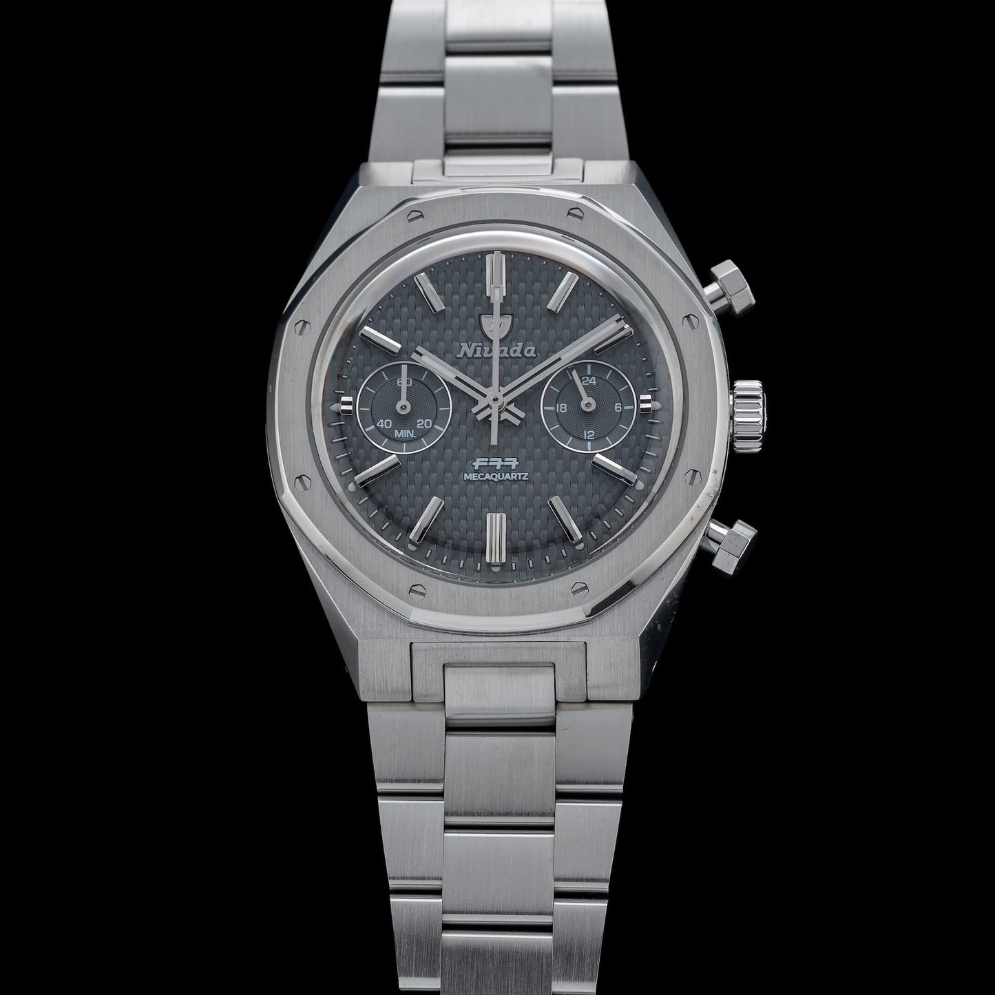 Nivada Grenchen F77 Chrono Mecaquartz Grey 38mm 68001Q77