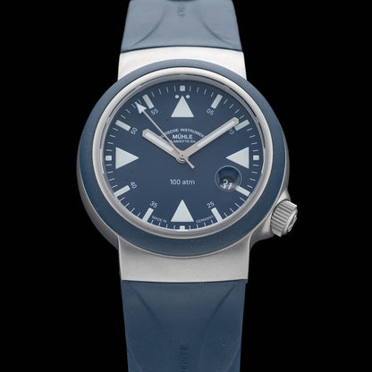 M\u00fchle Glash\u00fctte S.A.R Rescue Timer Nautical Blue on Strap M1-41-02-KB-II