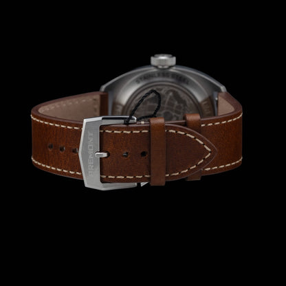 Bremont Terra Nova 40.5 Date Black Dial on Leather Strap TN40-DT-SS-BK-L-S