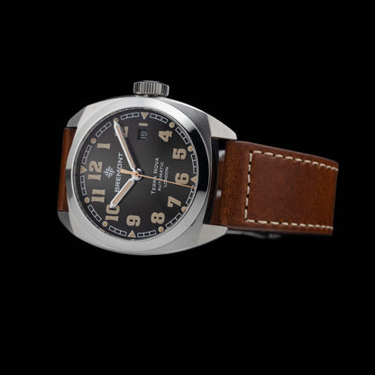 Bremont Terra Nova 40.5 Date Black Dial on Leather Strap TN40-DT-SS-BK-L-S