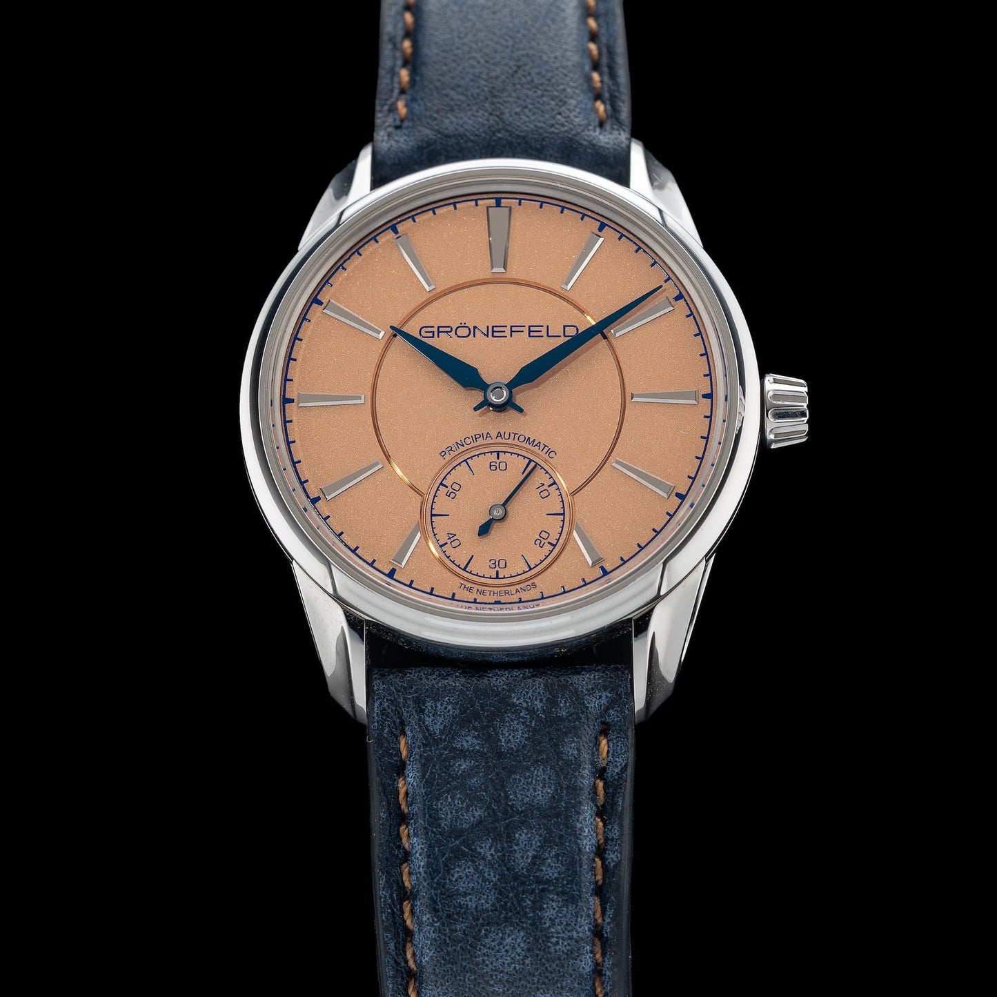 Grönefeld 1941 Principia Automatic Stainless Steel Salmon Dial 41126