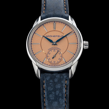 Grönefeld 1941 Principia Automatic Stainless Steel Salmon Dial 41126