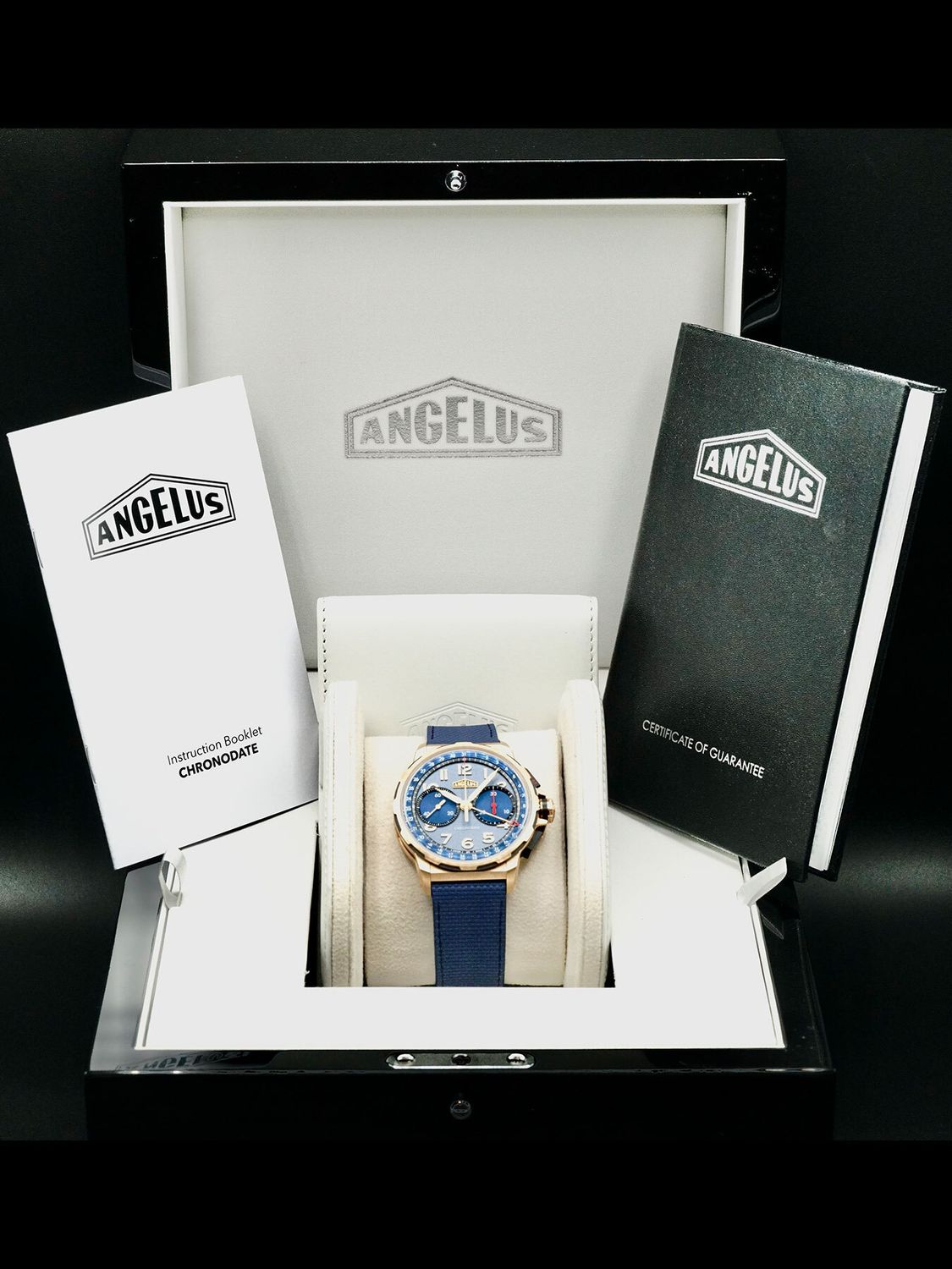 Angelus 0CDZE.U02A.K009H Chronodate Gold Blue