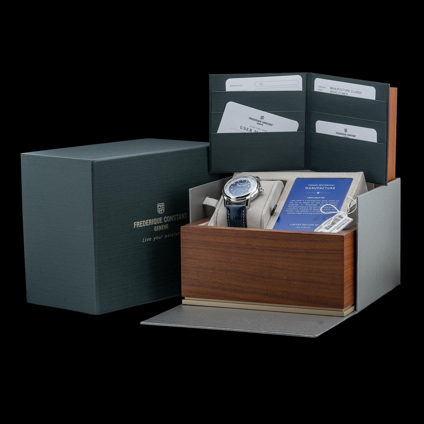 Frederique Constant Classic Worldtimer Lapis Lazuli Limited Edition FC-718LA4H6