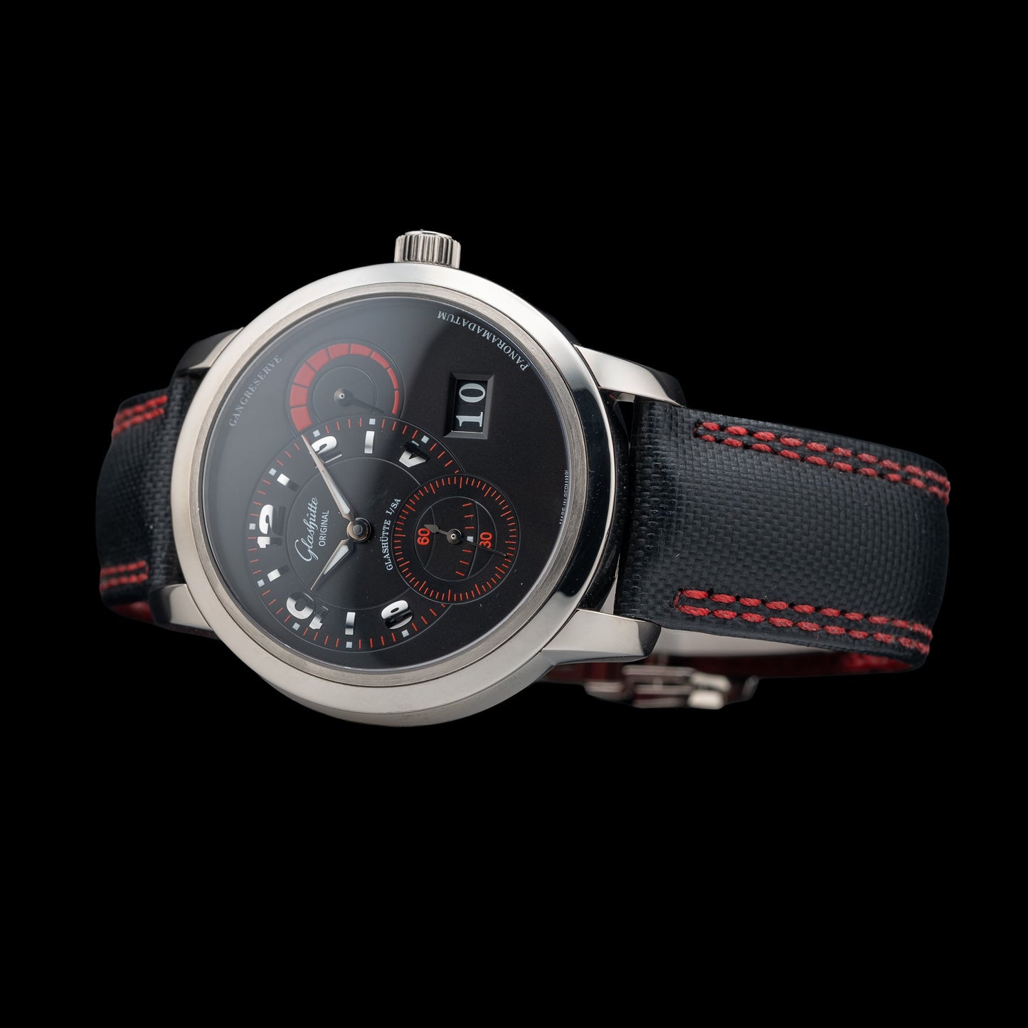 Glashütte Original Glashutte Original Panomatic Reserve Xl 18K White Gold Black Dial 1-90-03-34-14-03