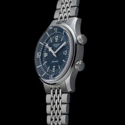 Longines L3.764.4.90.6 Legend Diver 39mm Blue Dial on Bracelet