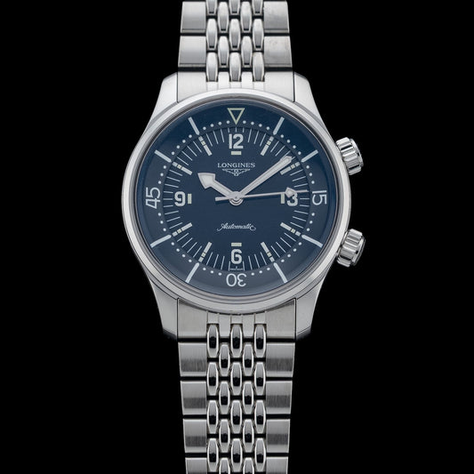 Longines L3.764.4.90.6 Legend Diver 39mm Blue Dial on Bracelet