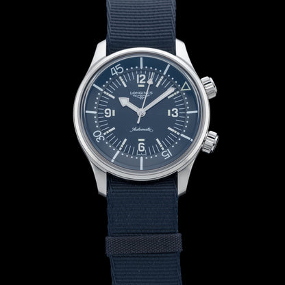 Longines L3.764.4.90.2 Legend Diver 39mm Blue Dial on NATO Strap
