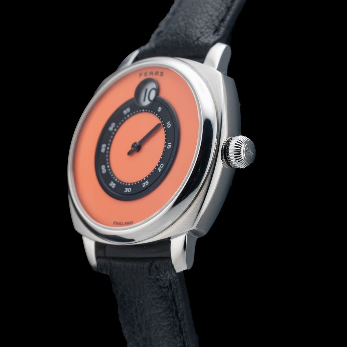 Fears Brunswick 40.5 Jump Hour Coral On Buffalo Leather Strap BS240500A114047