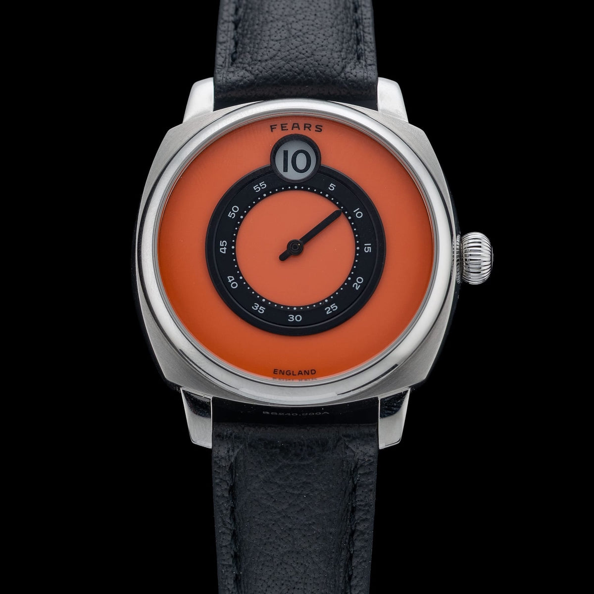 Fears Brunswick 40.5 Jump Hour Coral On Buffalo Leather Strap BS240500A114047