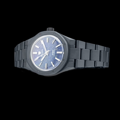 Nivada Grenchen F77 Black Ceramic Lapis Lazuli on Bracelet 68022A77