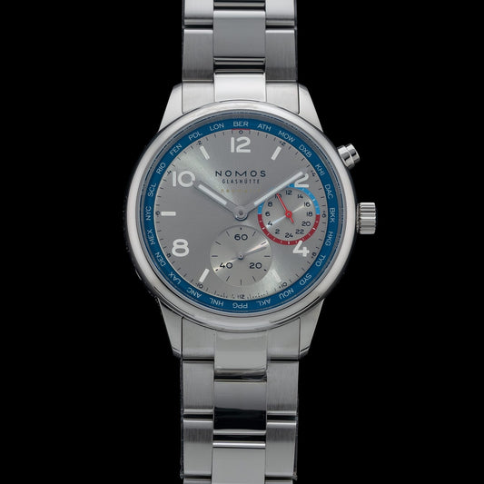 NOMOS Glashütte Club Sport Neomatik Worldtimer Silver 791