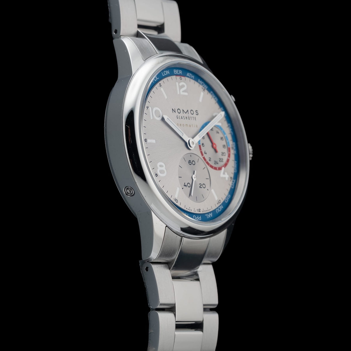 NOMOS Glashütte Club Sport Neomatik Worldtimer Silver 791