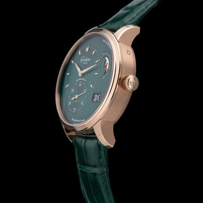 Glash\u00fctte Original Panomaticlunar Lush Forest Green Dial 1-90-02-23-35-61