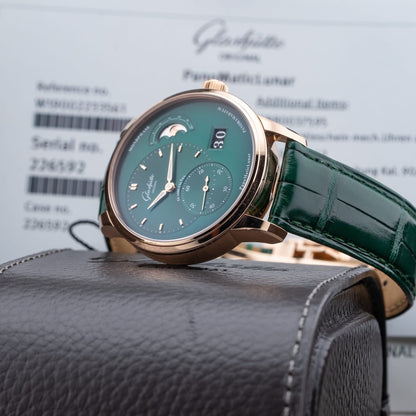 Glash\u00fctte Original Panomaticlunar Lush Forest Green Dial 1-90-02-23-35-61