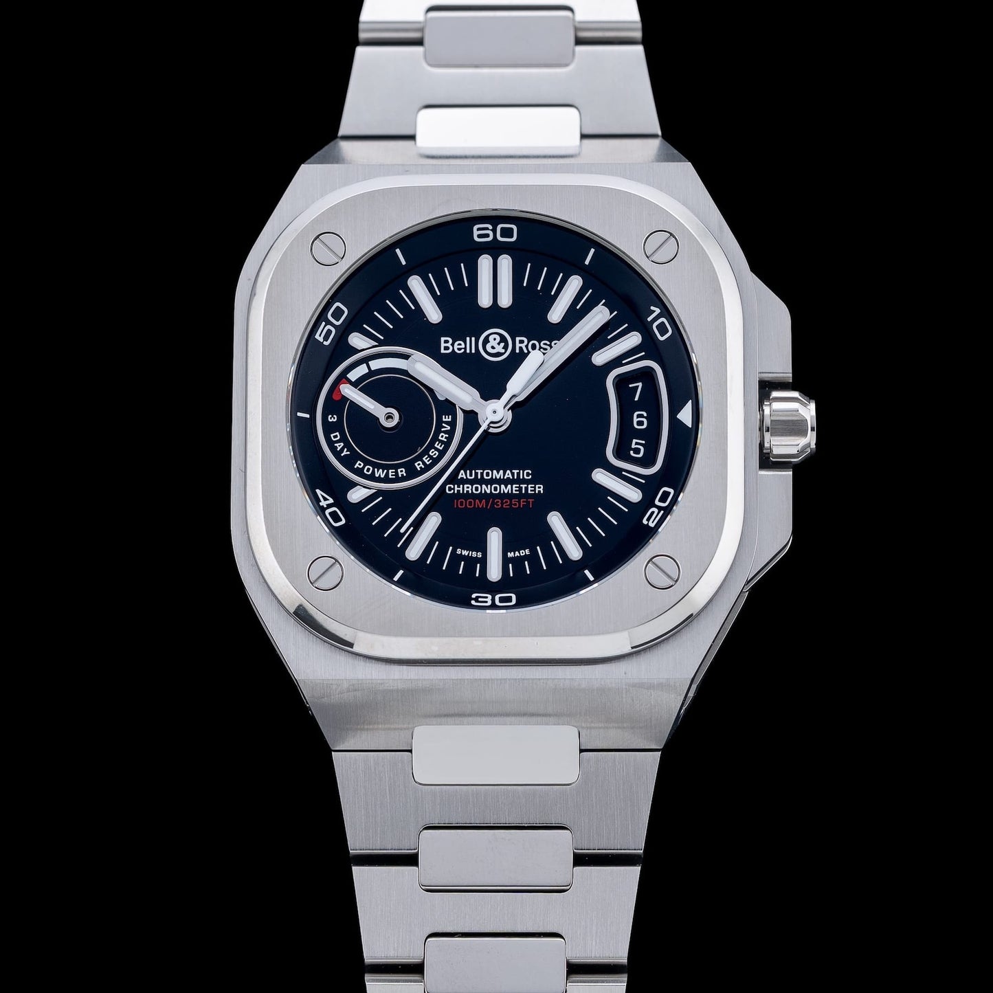Bell & Ross BR-X5 Black on Bracelet BRX5R-BL-ST\/SST