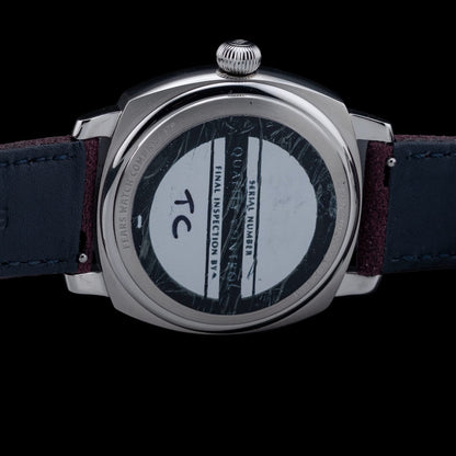 Fears Brunswick 40.5 Jump Hour 'Barleycorn Plum' on Strap BS240.500A.011.022