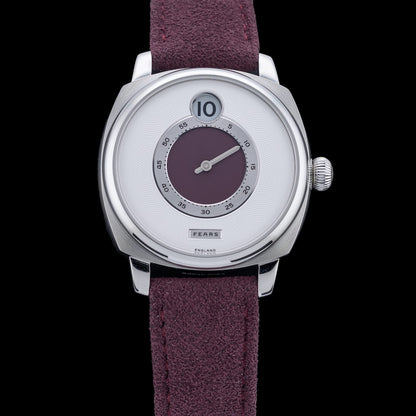 Fears Brunswick 40.5 Jump Hour 'Barleycorn Plum' on Strap BS240.500A.011.022