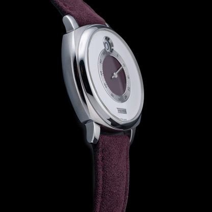 Fears Brunswick 40.5 Jump Hour 'Barleycorn Plum' on Strap BS240.500A.011.022