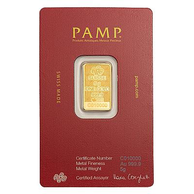PAMP Suisse Arabian Camel 5g Gold Bar with Frame