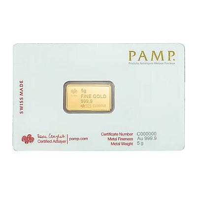 PAMP 5g Gold Bar - America The Free Bald Eagle