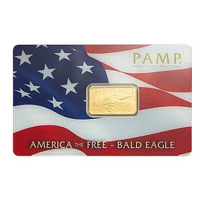 PAMP 5g Gold Bar - America The Free Bald Eagle