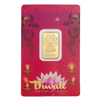 PAMP Suisse Diwali Lakshmi and Sacred Cow 5g Gold Bar