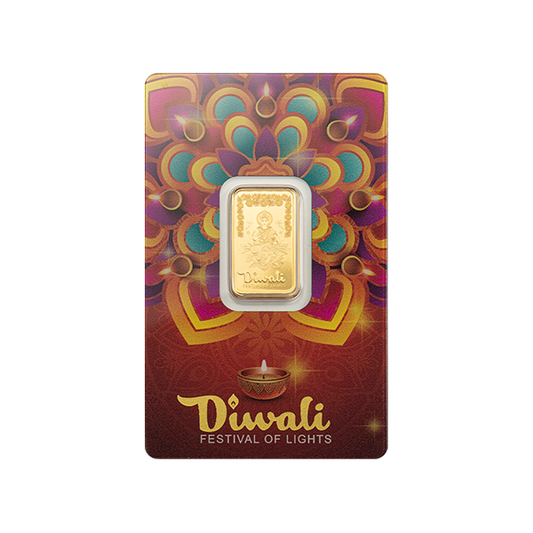 5g PAMP Diwali Lakshmi & Rangoli Art Gold Bar