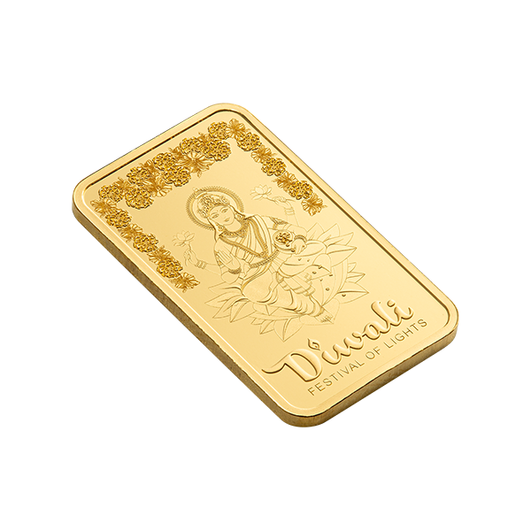 5g PAMP Diwali Lakshmi & Rangoli Art Gold Bar