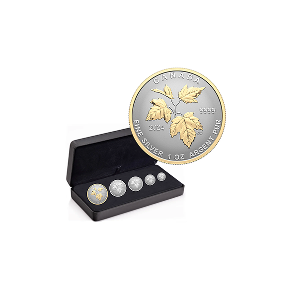 5 Coin – Silver Maple Leaf Fractional Set