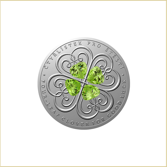 Crystal Coin – Four-leaf clover for Good Luck 2025