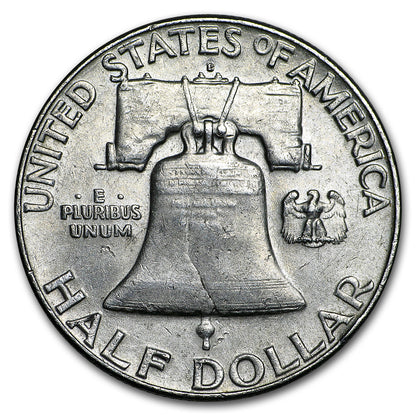 90% Silver Franklin Half Dollars $100 Face Value Bag Avg Circ
