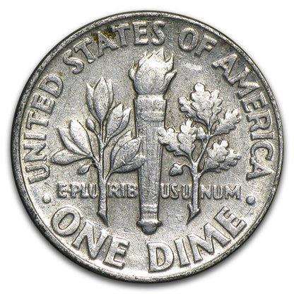 90% Silver Roosevelt Dimes 50-Coin Roll Avg Circ