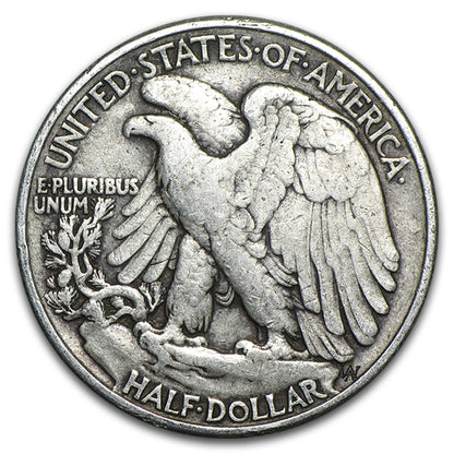 90% Silver Walking Liberty Halves $10 20-Coin Roll Avg Circ