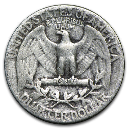 90% Silver Washington Quarters 40-Coin Roll Avg Circ