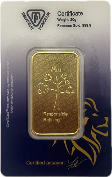 Metalor Minted (LION HEAD ASSAY CARD) Gold Bars - ID 4493