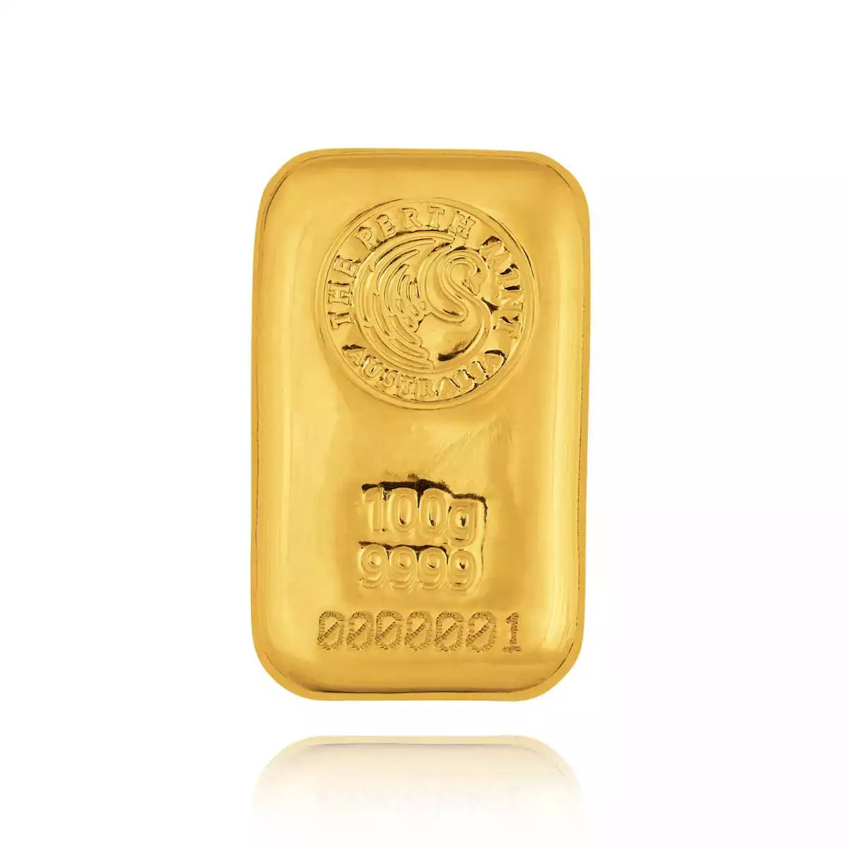 100g Perth Mint Cast Gold Bar