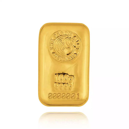 100g Perth Mint Cast Gold Bar