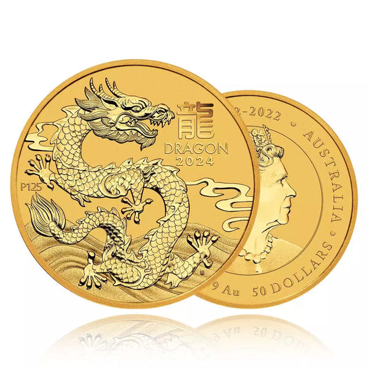 1/2oz Gold Coin 2024 Year of the Dragon - Perth Mint