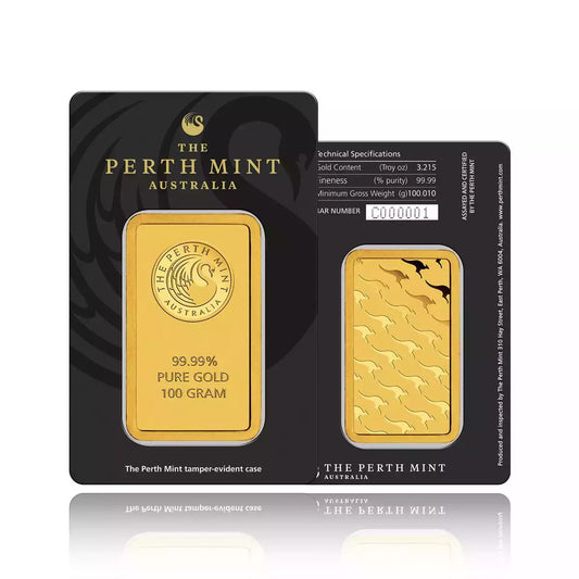 100g Minted Gold Bar Perth Mint