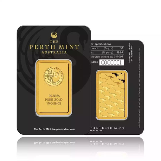 10oz Minted Gold Bar Perth Mint