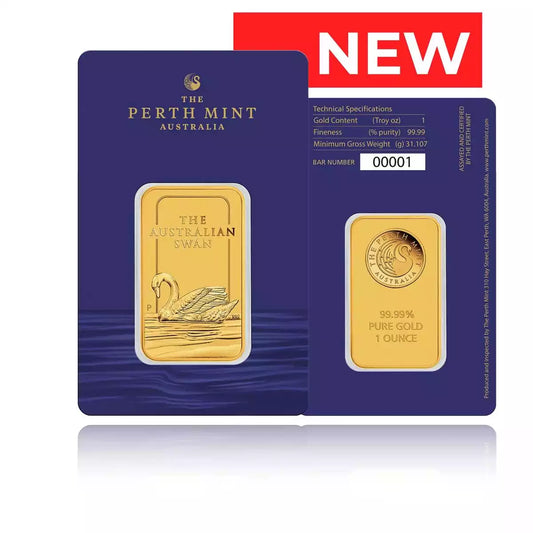 1oz Minted Swan Gold Bar - Perth Mint