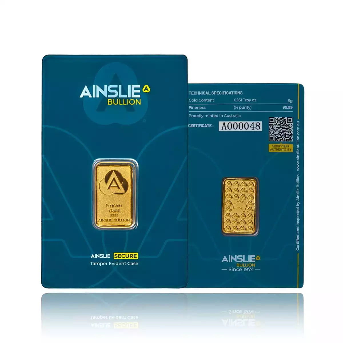 5g Ainslie Minted Gold Bar