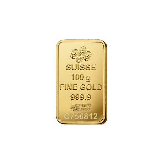 100g Gold PAMP Fortuna Bar
