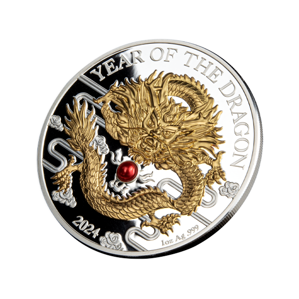 1oz Silver Lunar Dragon Pearl Proof Coin