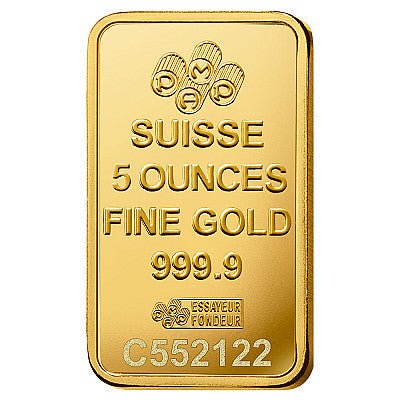 PAMP 5 Ounce Fortuna Gold Bar